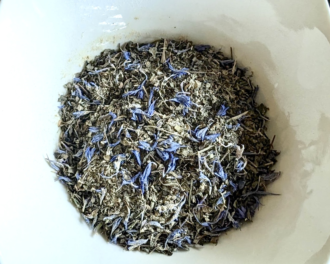 Balanced as a Bluebird Tea Close up