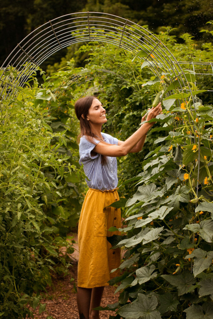 looking at plants