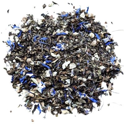 loose leaf tea with holy basil, ashwagandha, and cornflowers