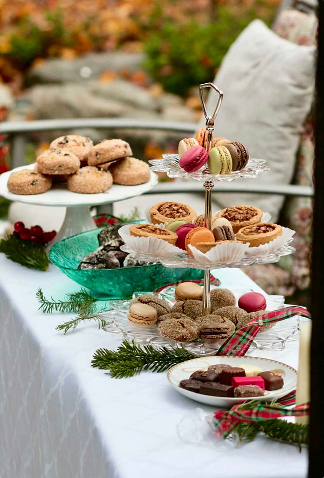 desserts on christmas afternoon tea buffet