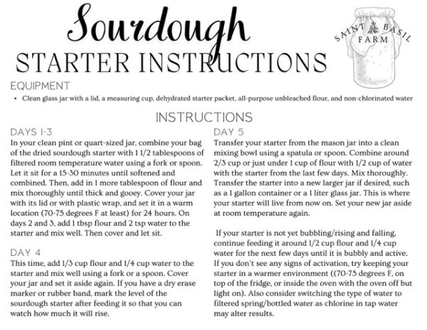 instructions for how to make a sourdough starter