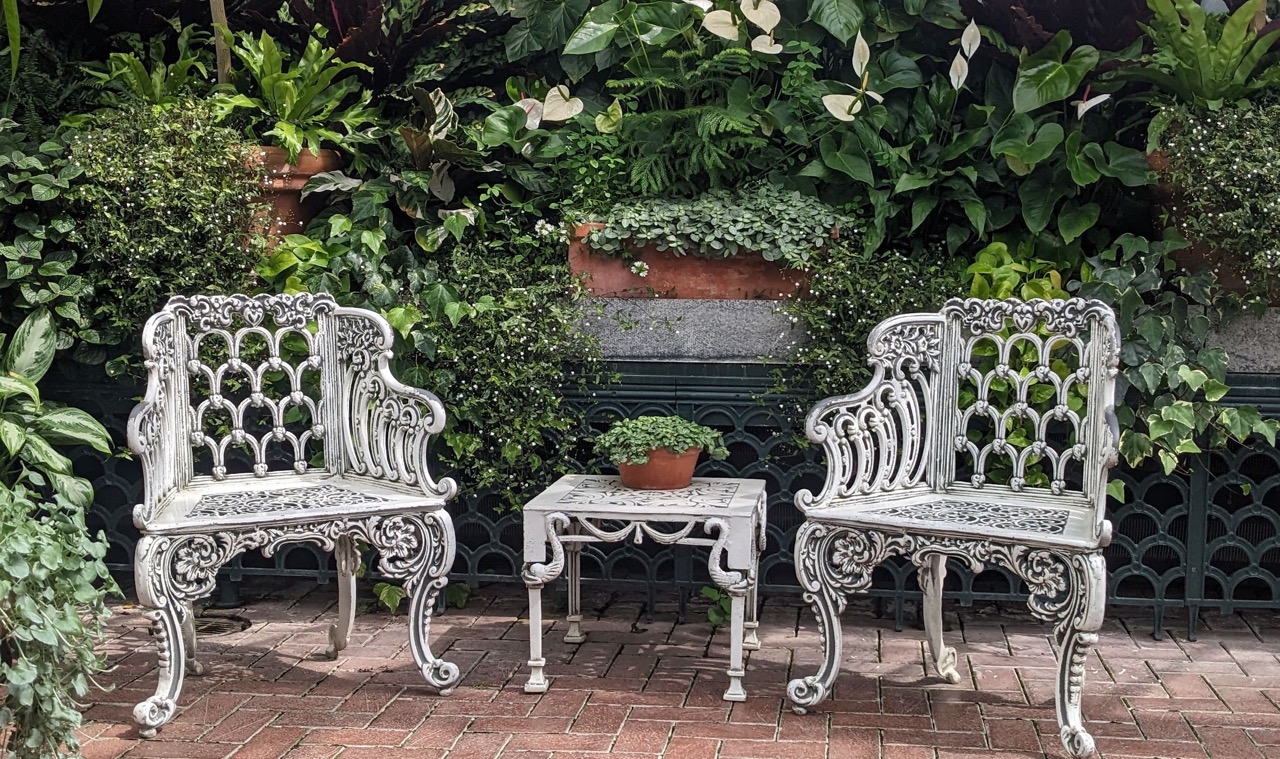 Chairs in an outdoor conservatory