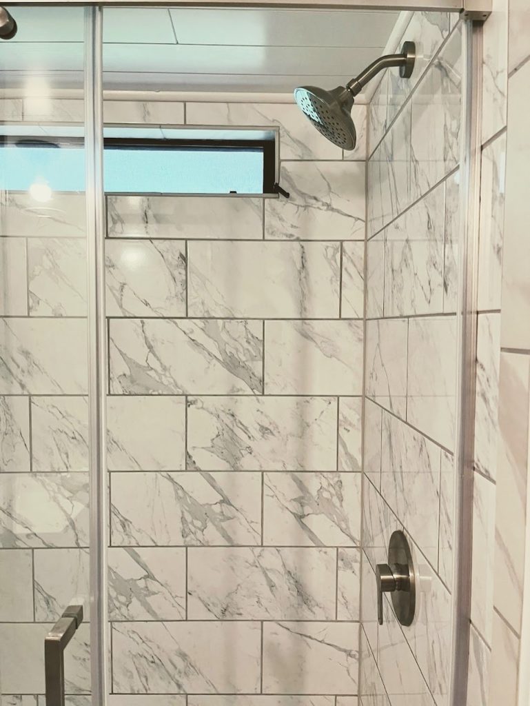 shower with marble