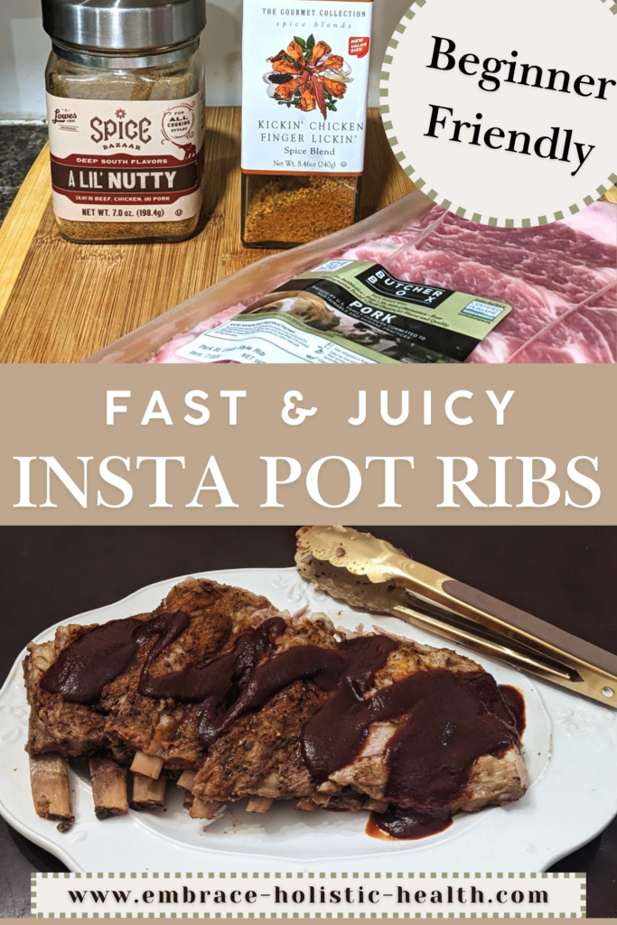 pinterest pin for insta pot ribs