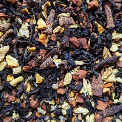 Loose leaf photo of velvet chai black tea saint basil teas
