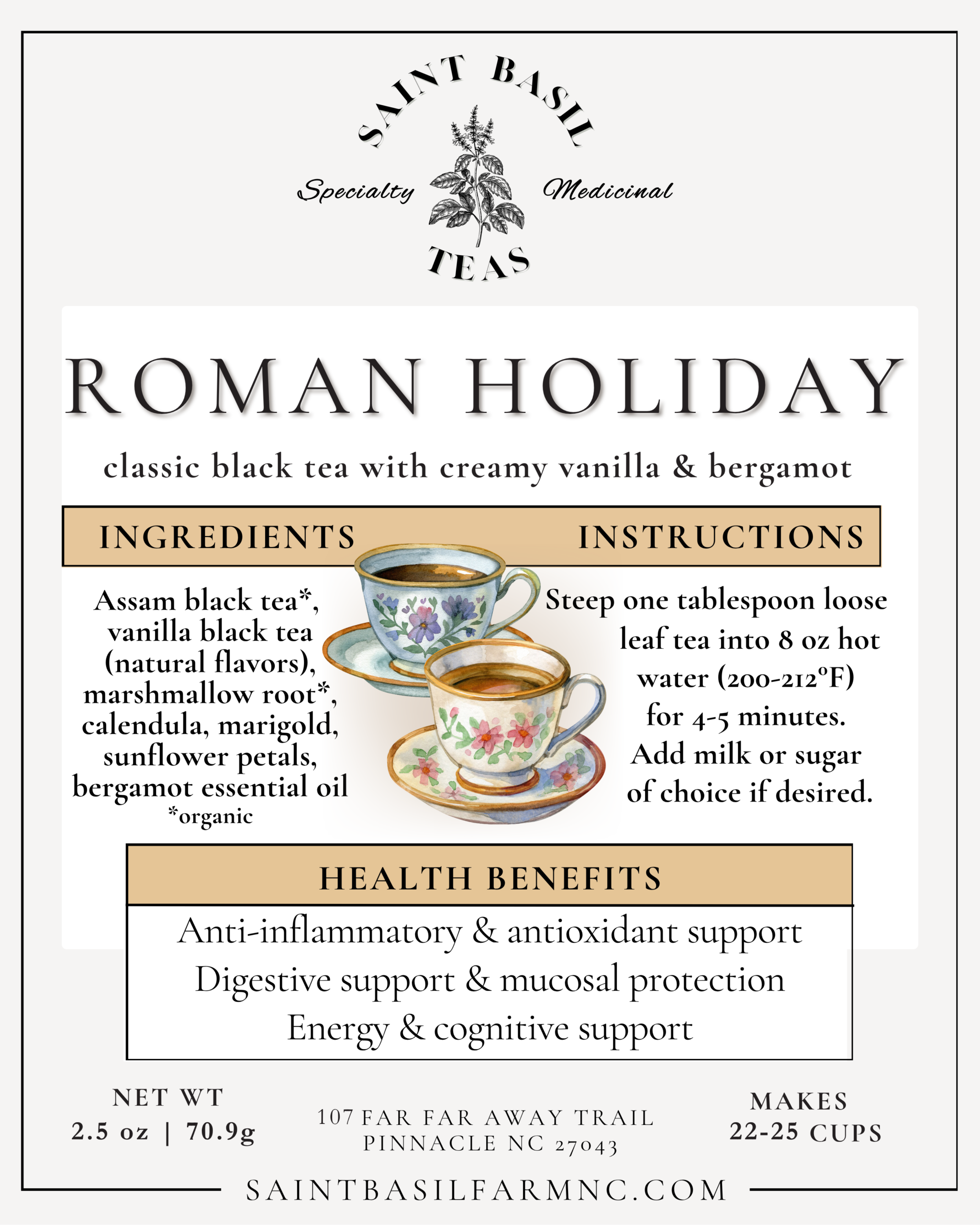 Roman Holiday Black Tea | Energizing & Anti-inflammatory - Image 2