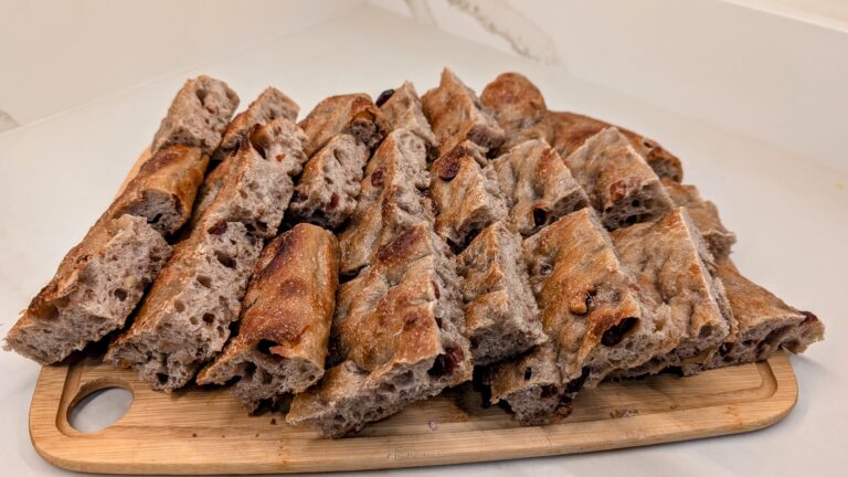 Cranberry Walnut Sourdough Focaccia Bread (Easy & Long-Fermented Recipe)